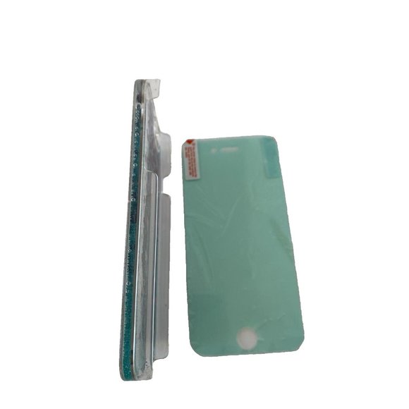 iPhone 6s Hard Case Moving Gel Cover Sparkly + Screen Protector, Blue Turquoise - Picture 5 of 7